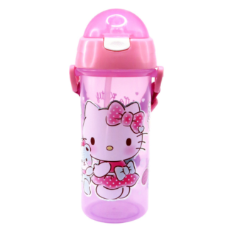 Hello Kitty 600ml Water Bottle With Straw